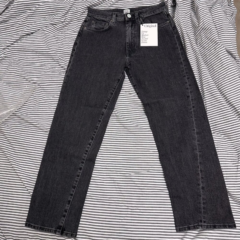 NWT Toteme Original Denim Twisted Seam Jeans Grey Wash 25/30